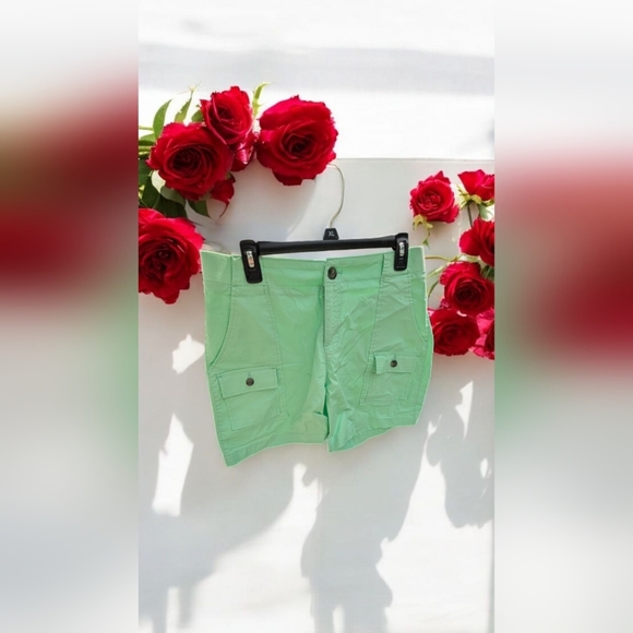 Lee Ultra Lux Flex To Go Cargo Shorts Mint Green Size 12 (EUC) - Picture 2 of 8